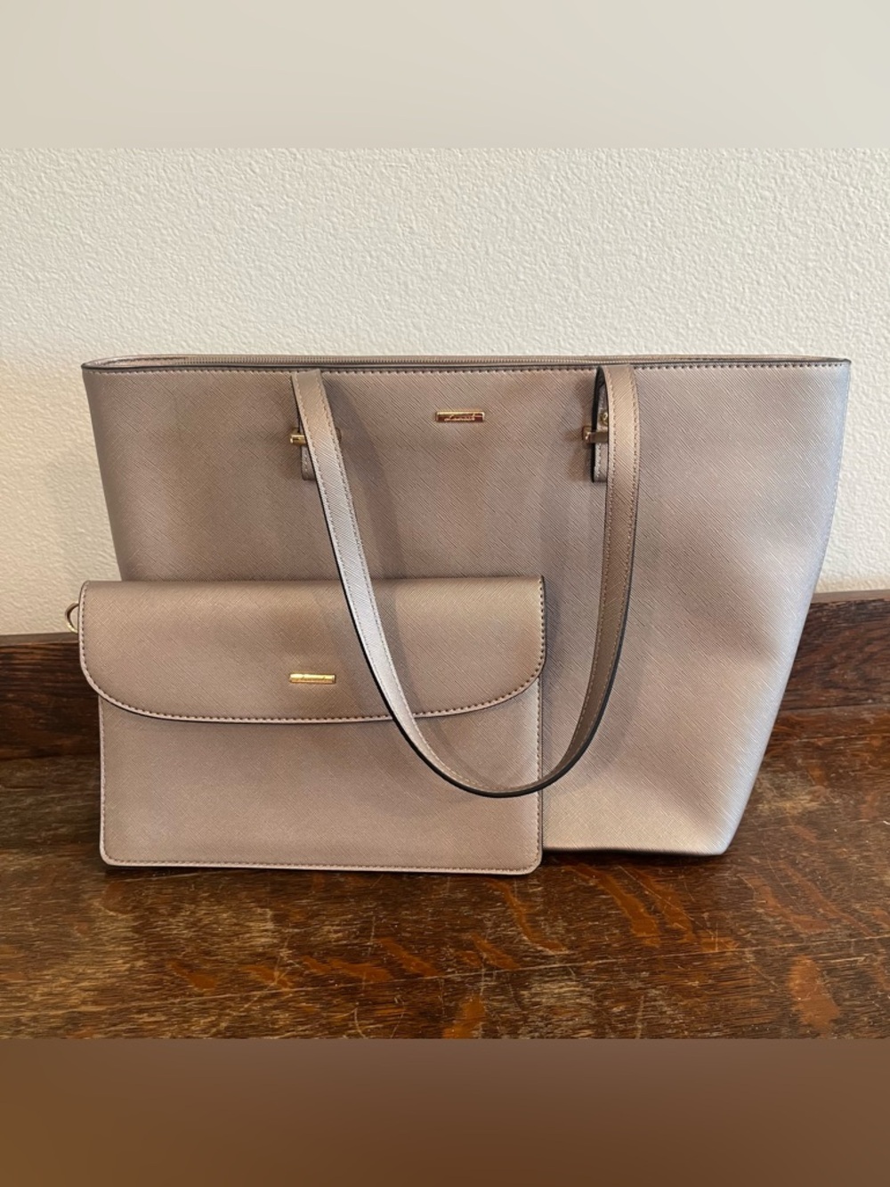 Lovevook Metallic Large Tote Purse and Wallet Clutch